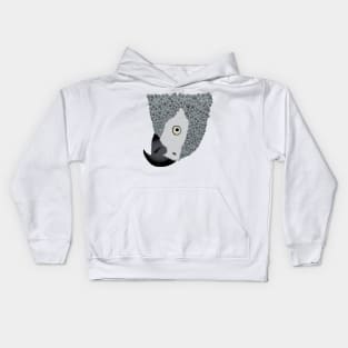 African Grey Parrot Kids Hoodie